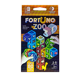 Настольная развлекательная игра "Fortuno ZOO 3D" Danko Toys G-F3D-02-01U на украинском языке