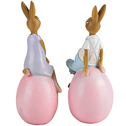 Набор двух декоративных статуэток Easter Bunnies 17х8х7 см Lefard AL219027