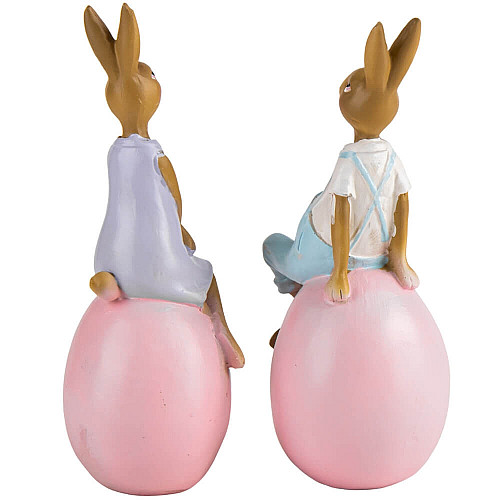 Набор двух декоративных статуэток Easter Bunnies 17х8х7 см Lefard AL219027