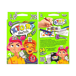 Развлекательная и развивающая настольная игра "Кто Я? Sketch" Danko Toys HIM-06-01U с фломастерами