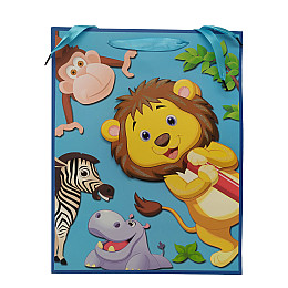 Подарочный пакет "Сафари" Bambi 2351L 40 х 30 х 01 Синий