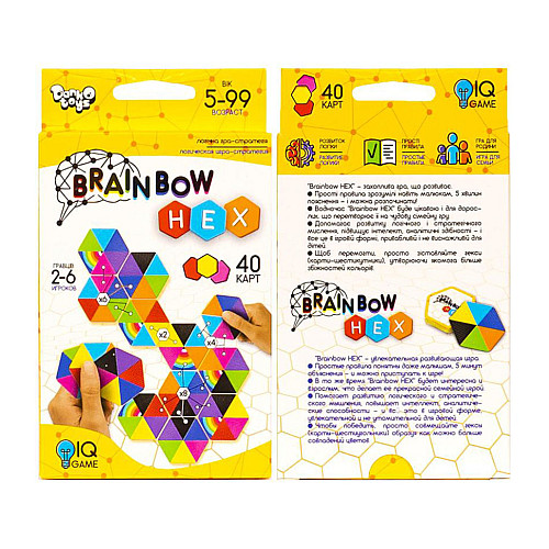 Розважальна карткова гра "Brainbow HEX" Danko Toys G-BRH-01-01 40 карт