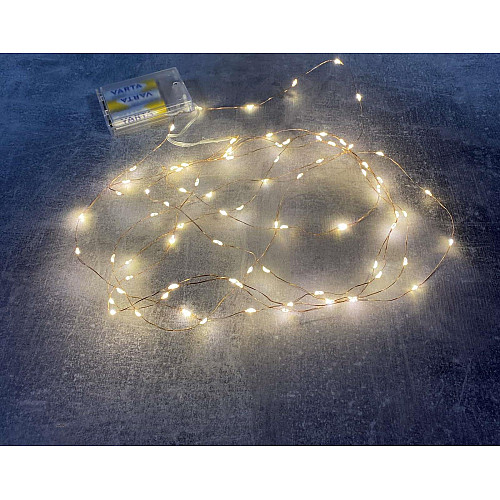 Гирлянда светодиодная A-PLUS НА БАТАРЕЙКАХ 4 м 80 диодов LED, желтый цвет