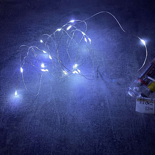 Гирлянда светодиодная A-PLUS НА БАТАРЕЙКАХ 2 м 20 диодов LED белый цвет