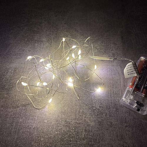 Гирлянда светодиодная A-PLUS НА БАТАРЕЙКАХ 2 м 20 диодов LED желтый цвет