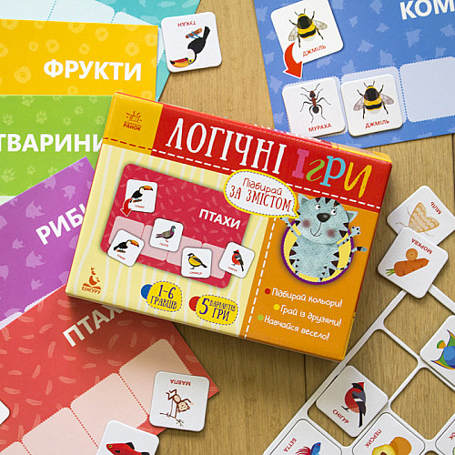 Логические игры "Подбирай по содержанию" Ранок 24 карточки укр. 918003
