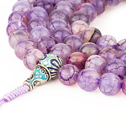 Чотки з агату «Вени дракона» HandiCraft 108 намистин 8.5 мм (27183)