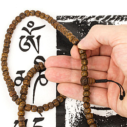 Чотки з насіння Рудракші HandiCraft 108 намистин Антік 8-8.7 мм (27596)