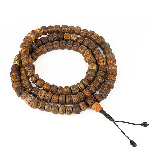 Чётки из семян Рудракши HandiCraft 108 бусин Антик 9-9.8 мм (27597)