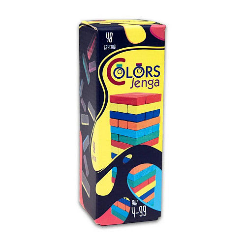 Настольная игра "Colors Jenga" Strateg 30717 48 брусков на украинском языке