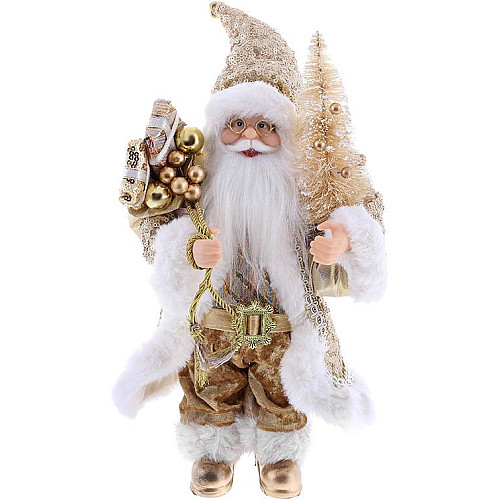 Декоративний Santa в золотому кольорі з ялинкою та подарунками BonaDi 30см DP219415