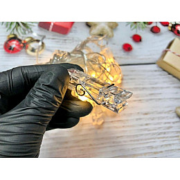 Гірлянда світлодіодна з прищепками UKC 20 шт USB+батарейка 3 м Теплий (739520)