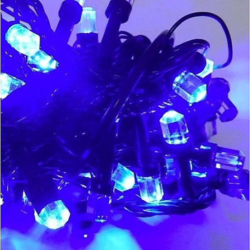 Світлодіодна гірлянда Led Кристали на 100 світлодіодів електрична з синім контролером