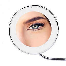 Зеркало на присоске с LED подсветкой круглое Flexible White (10672-hbr)