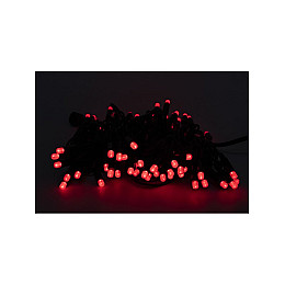 Гирлянда Led на 100 больших матовых диодов электрическая с контроллером Красный