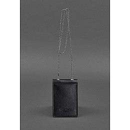 Кожаная обложка на цепочке для удостоверения Красного Креста BlankNote Черный