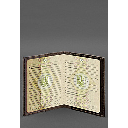 Шкіряна обкладинка для військового квитка з кишенями 7.2 темно-коричнева BlankNote