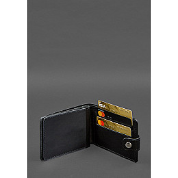 Шкіряна обкладинка- портмоне для посвідчення учасника бойових дій (УБД) Чорна BlankNote