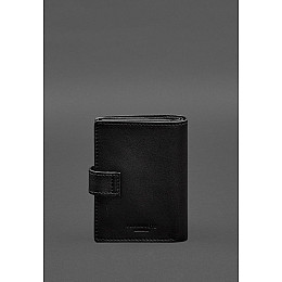 Шкіряна обкладинка-портмоне для військового квитка офіцера запасу (вузький документ) Чорна BlankNote