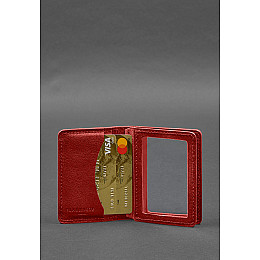 Шкіряна обкладинка для посвідчення водія, ID і пластикових карток 2.0 червоний BlankNote