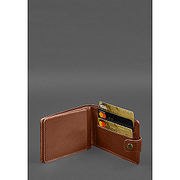 Шкіряна обкладинка- портмоне для посвідчення учасника бойових дій (УБД) Світло-коричнева BlankNote