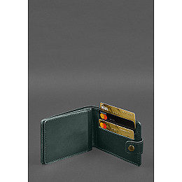 Шкіряна обкладинка- портмоне для посвідчення учасника бойових дій (УБД) Зелена BlankNote