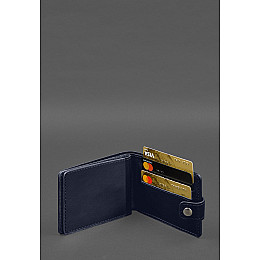 Шкіряна обкладинка- портмоне для посвідчення учасника бойових дій (УБД) Синя BlankNote