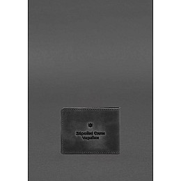 Шкіряна обкладинка для посвідчення учасника бойових дій (УБД) 2.2 чорна Crazy Horse BlankNote