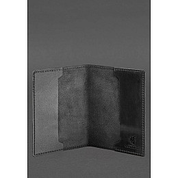 Шкіряна обкладинка для військового квитка 7.3 чорний Crazy Horse BlankNote