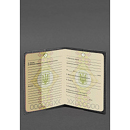 Шкіряна обкладинка для військового квитка 7.3 чорний Crazy Horse BlankNote