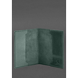 Шкіряна обкладинка для військового квитка 7.3 зелена Crazy Horse BlankNote