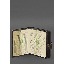 Шкіряна обкладинка-портмоне для військового квитка офіцера запасу (вузький документ) Темно-коричнева BlankNote