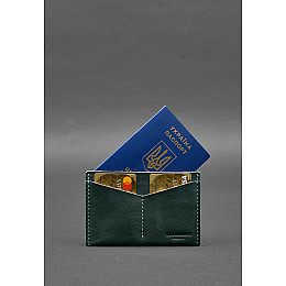 Шкіряна обкладинка-органайзер для документів 6.2 зелений краст BlankNote