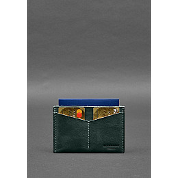 Шкіряна обкладинка-органайзер для документів 6.2 зелений краст BlankNote