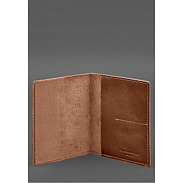 Шкіряна обкладинка для військового квитка з кишенями 7.2 світло-коричневий краст BlankNote