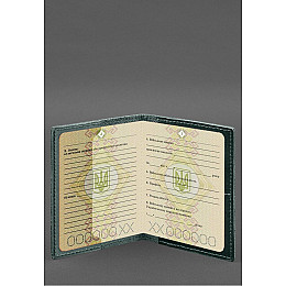 Шкіряна обкладинка для військового квитка з кишенями 7.2 зелений краст BlankNote