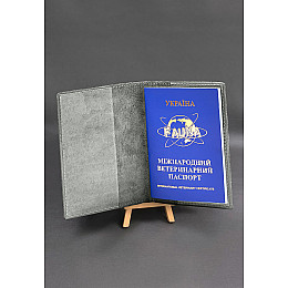 Шкіряна обкладинка на ветеринарний паспорт BlankNote сіра