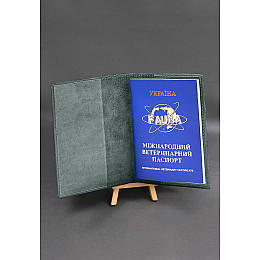 Шкіряна обкладинка на ветеринарний паспорт BlankNote Зелена