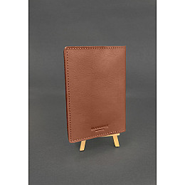 Шкіряна обкладинка на ветеринарний паспорт BlankNote Світло-коричнева