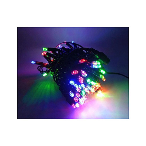 Светодиодная гирлянда нить уличная Led (2089) на 80 Bicolor светодиодов электрическая 1 режим 8 м на зеленом проводе Разноцветный