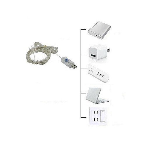 Світлодіодна гірлянда нитка Led "Краплі роси" на 100 світлодіодів 10 м з USB підключенням