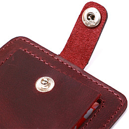Матовая винтажная кожаная бирка на чемодан Shvigel 16558 Бордовый