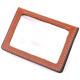 Обкладинка на автодокументи в вінтажній шкірі Серце GRANDE PELLE 16704 Світло-коричнева