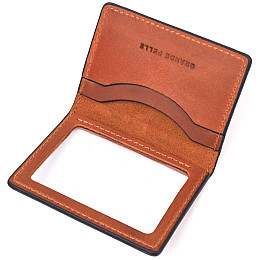 Обкладинка на автодокументи в вінтажній шкірі Серце GRANDE PELLE 16704 Світло-коричнева