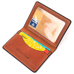 Обкладинка на автодокументи в вінтажній шкірі Серце GRANDE PELLE 16704 Світло-коричнева