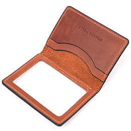 Обкладинка на автодокументи в вінтажній шкірі Україна GRANDE PELLE 16706 Світло-коричнева