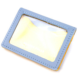 Кожана обкладинка на документи комбі двох кольорів Серце GRANDE PELLE 16707 Жовто-голуба