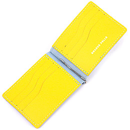 Кожаний затискач Серце GRANDE PELLE 16715 Жовто-блакитний