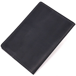 Обкладинка на паспорт у вінтажній шкірі Слава ЗСУ GRANDE PELLE 16724 Чорна