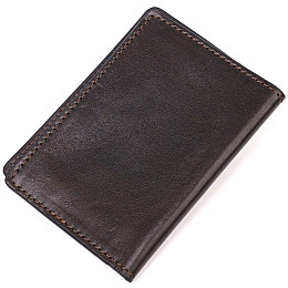 Обкладинка з глянцевої шкіри на військовий квиток Тризуб ЗСУ GRANDE PELLE 16748 Коричнева